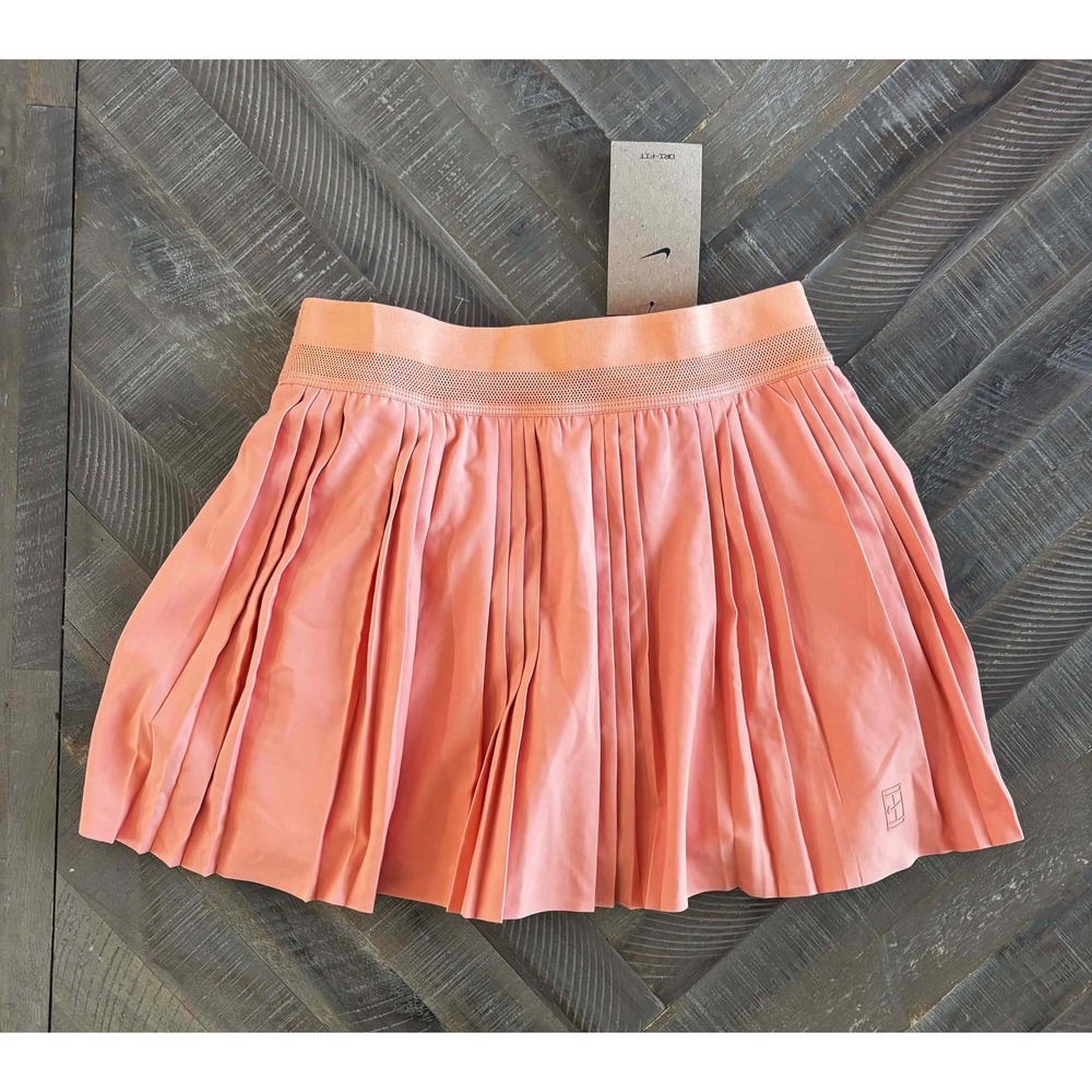 Nike Court Victory Tennis Skirt Coral/Peach Pleated Skort Small NWT